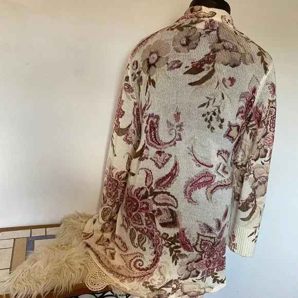 Chico's Boho Paisley Floral Cardigan - Picture 3 of 7